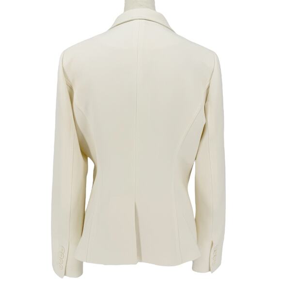 Smythe Wrap Asymmetrical Single Breasted Blazer Cream Ivory White Jacket Size 12 - Picture 7 of 11